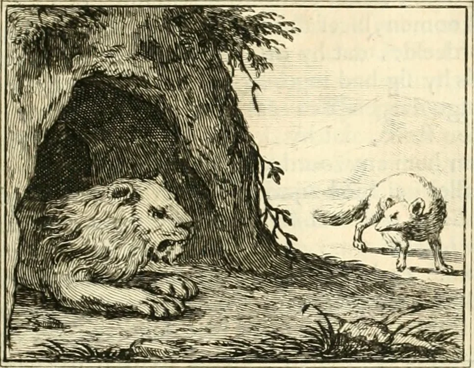 An illustration from Sinryke fabulen : verklaart en toegepast tot alderley zeede-lessen, dienstig om waargenoomen te werden in het menschelijke en burgerlijke leeven, 1685, leaf 456