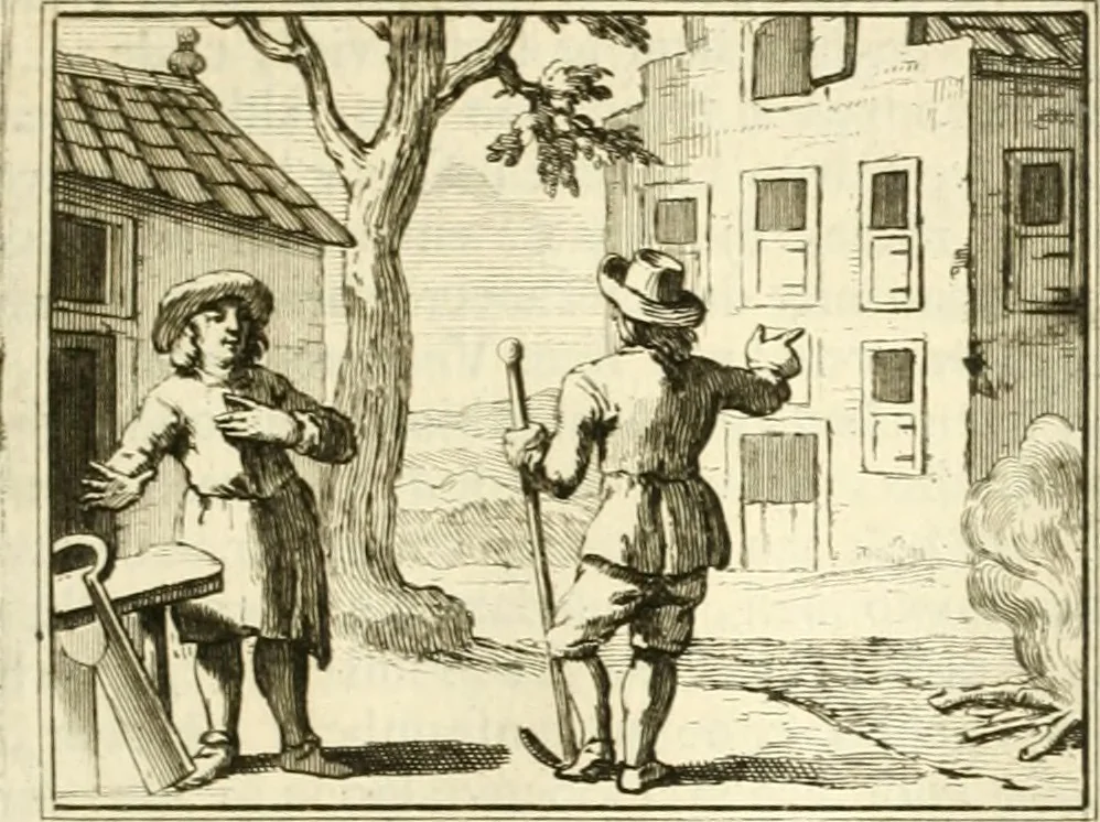 An illustration from Sinryke fabulen : verklaart en toegepast tot alderley zeede-lessen, dienstig om waargenoomen te werden in het menschelijke en burgerlijke leeven, 1685, leaf 526