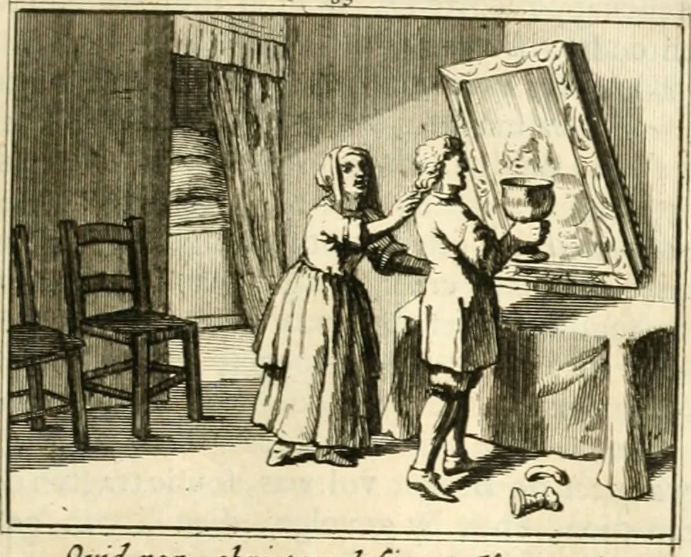 An illustration from Sinryke fabulen : verklaart en toegepast tot alderley zeede-lessen, dienstig om waargenoomen te werden in het menschelijke en burgerlijke leeven, 1685, leaf 590