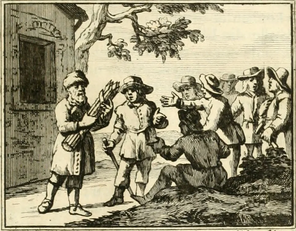An illustration from Sinryke fabulen : verklaart en toegepast tot alderley zeede-lessen, dienstig om waargenoomen te werden in het menschelijke en burgerlijke leeven, 1685, leaf 624