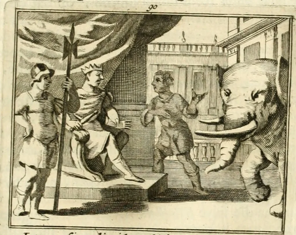 An illustration from Sinryke fabulen : verklaart en toegepast tot alderley zeede-lessen, dienstig om waargenoomen te werden in het menschelijke en burgerlijke leeven, 1685, leaf 644