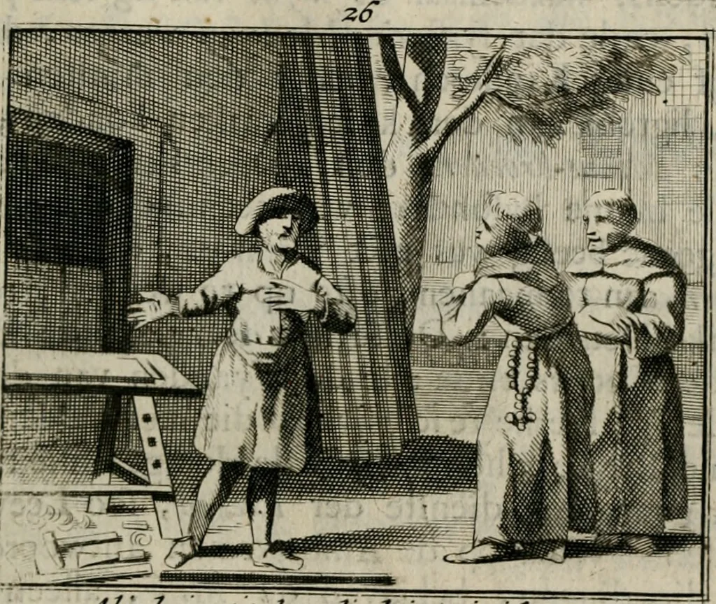 An illustration from Sinryke fabulen : verklaart en toegepast tot alderley zeede-lessen, dienstig om waargenoomen te werden in het menschelijke en burgerlijke leeven, 1685, leaf 152