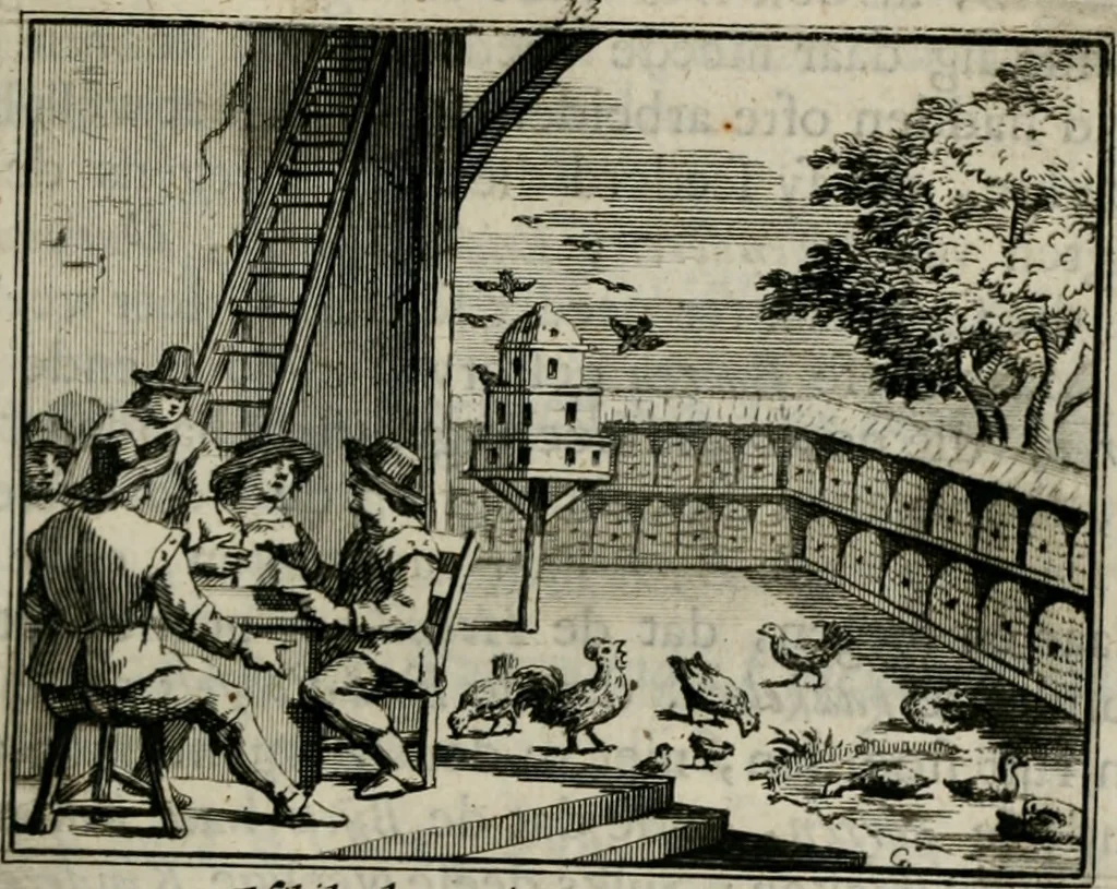 An illustration from Sinryke fabulen : verklaart en toegepast tot alderley zeede-lessen, dienstig om waargenoomen te werden in het menschelijke en burgerlijke leeven, 1685, leaf 250