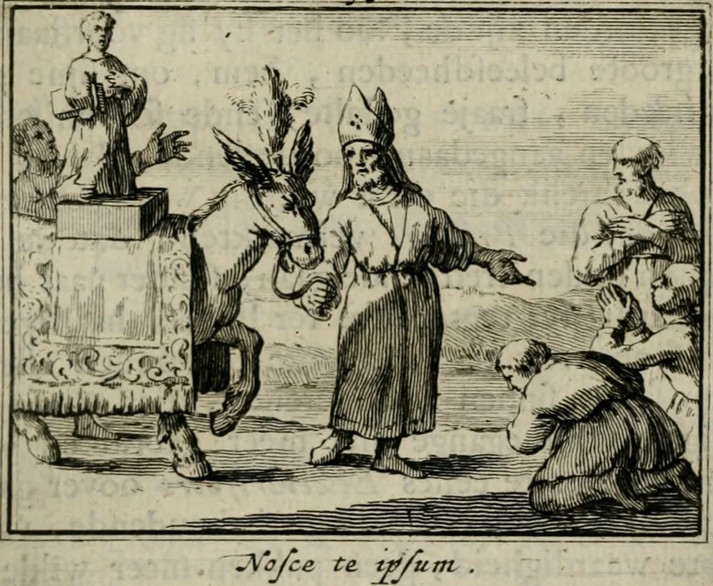 An illustration from Sinryke fabulen : verklaart en toegepast tot alderley zeede-lessen, dienstig om waargenoomen te werden in het menschelijke en burgerlijke leeven, 1685, leaf 274