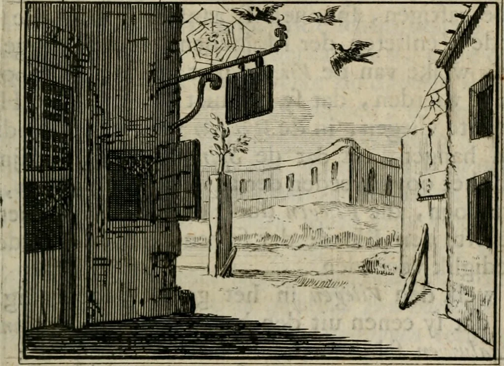 An illustration from Sinryke fabulen : verklaart en toegepast tot alderley zeede-lessen, dienstig om waargenoomen te werden in het menschelijke en burgerlijke leeven, 1685, leaf 342