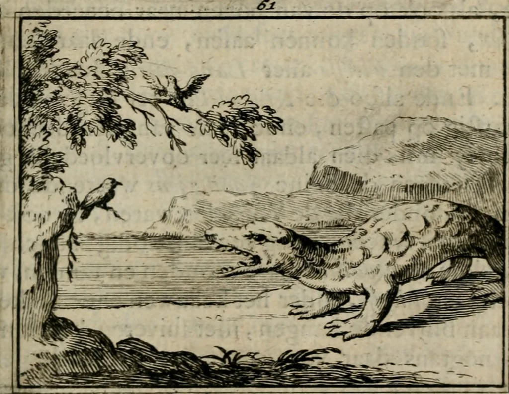 An illustration from Sinryke fabulen : verklaart en toegepast tot alderley zeede-lessen, dienstig om waargenoomen te werden in het menschelijke en burgerlijke leeven, 1685, leaf 372
