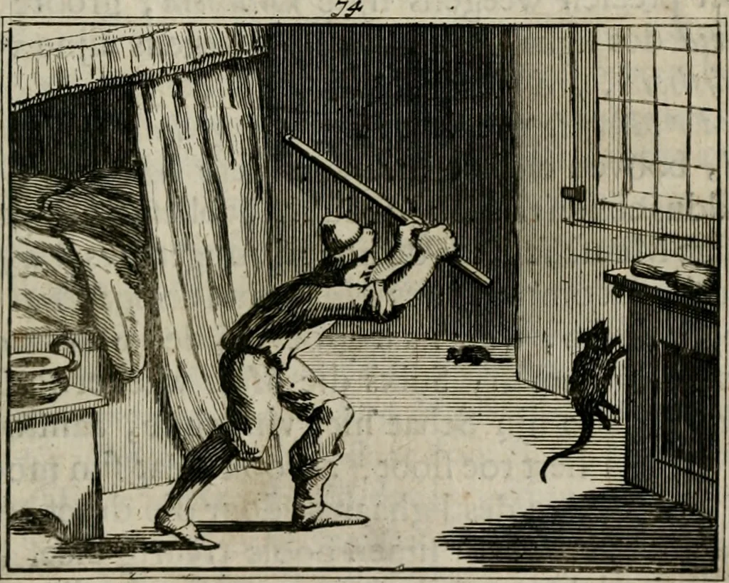 An illustration from Sinryke fabulen : verklaart en toegepast tot alderley zeede-lessen, dienstig om waargenoomen te werden in het menschelijke en burgerlijke leeven, 1685, leaf 480