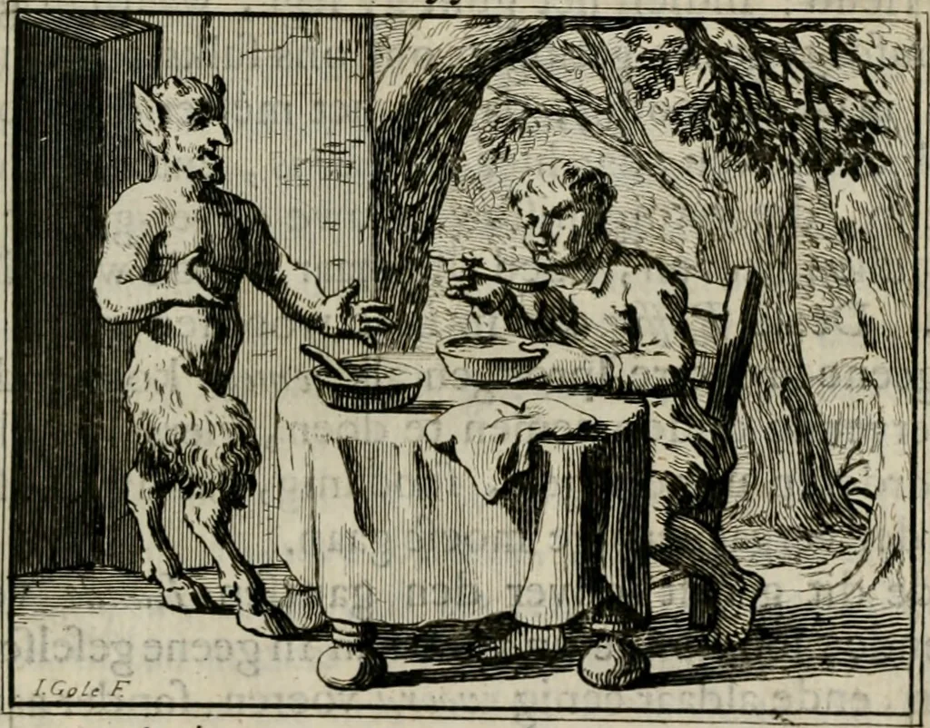 An illustration from Sinryke fabulen : verklaart en toegepast tot alderley zeede-lessen, dienstig om waargenoomen te werden in het menschelijke en burgerlijke leeven, 1685, leaf 506