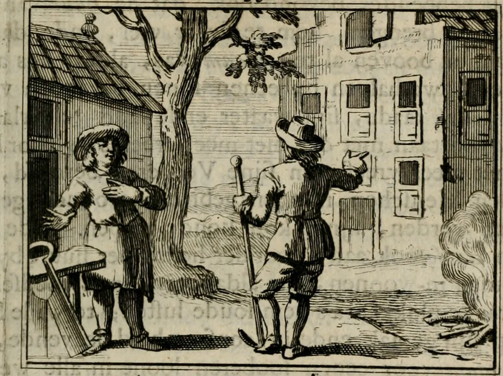 An illustration from Sinryke fabulen : verklaart en toegepast tot alderley zeede-lessen, dienstig om waargenoomen te werden in het menschelijke en burgerlijke leeven, 1685, leaf 526