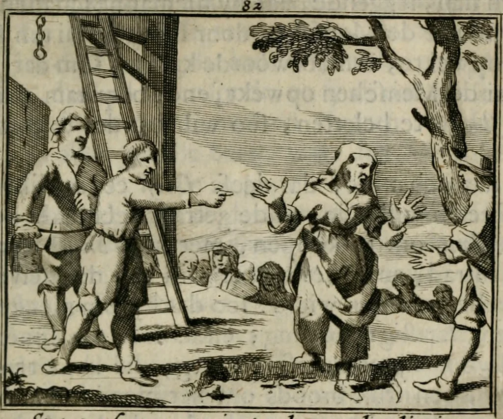 An illustration from Sinryke fabulen : verklaart en toegepast tot alderley zeede-lessen, dienstig om waargenoomen te werden in het menschelijke en burgerlijke leeven, 1685, leaf 556