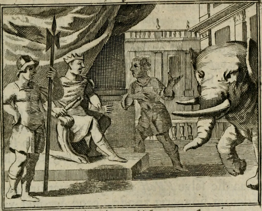 An illustration from Sinryke fabulen : verklaart en toegepast tot alderley zeede-lessen, dienstig om waargenoomen te werden in het menschelijke en burgerlijke leeven, 1685, leaf 644