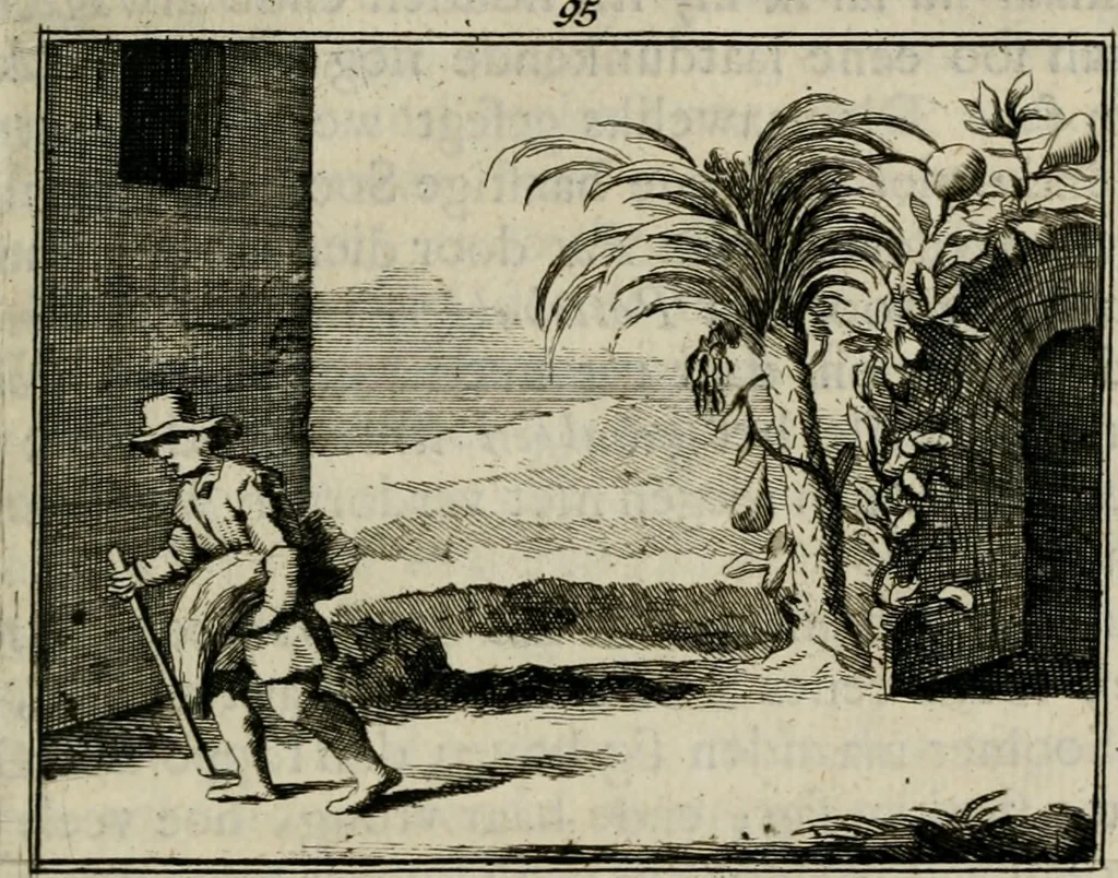 An illustration from Sinryke fabulen : verklaart en toegepast tot alderley zeede-lessen, dienstig om waargenoomen te werden in het menschelijke en burgerlijke leeven, 1685, leaf 692