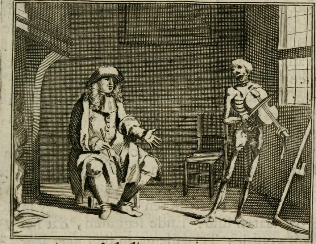 An illustration from Sinryke fabulen : verklaart en toegepast tot alderley zeede-lessen, dienstig om waargenoomen te werden in het menschelijke en burgerlijke leeven, 1685, leaf 736