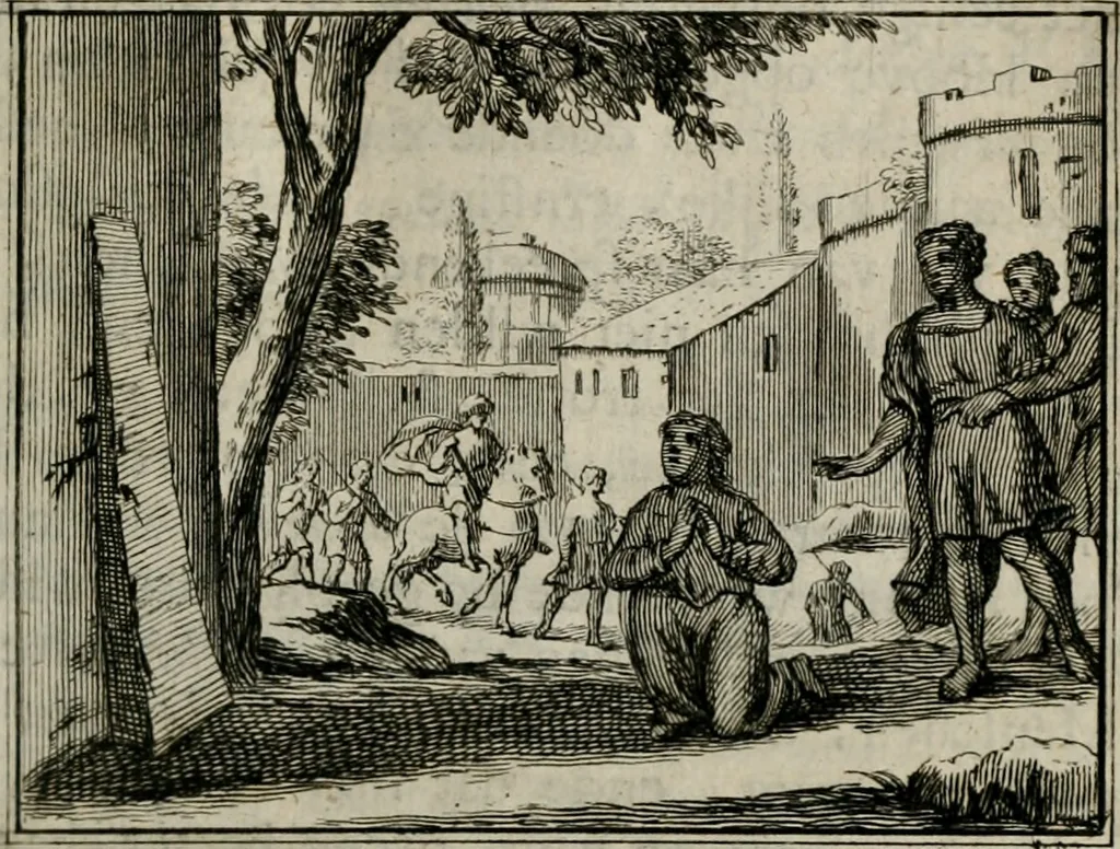 An illustration from Sinryke fabulen : verklaart en toegepast tot alderley zeede-lessen, dienstig om waargenoomen te werden in het menschelijke en burgerlijke leeven, 1685, leaf 80