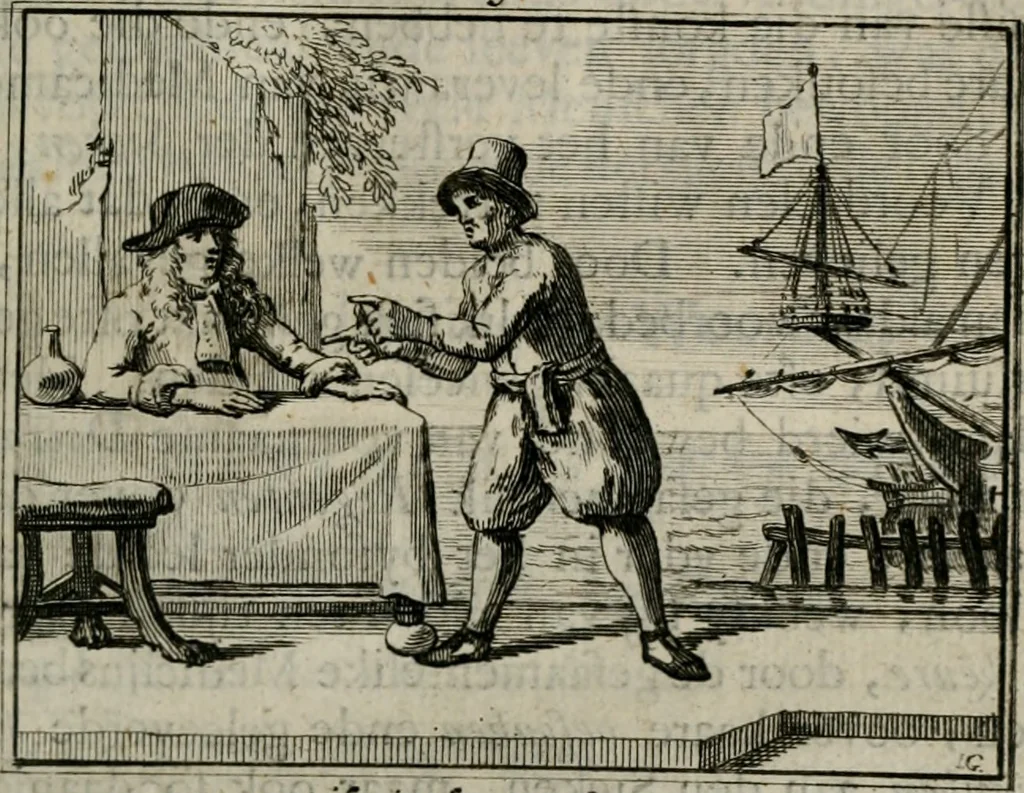 An illustration from Sinryke fabulen : verklaart en toegepast tot alderley zeede-lessen, dienstig om waargenoomen te werden in het menschelijke en burgerlijke leeven, 1685, leaf 96