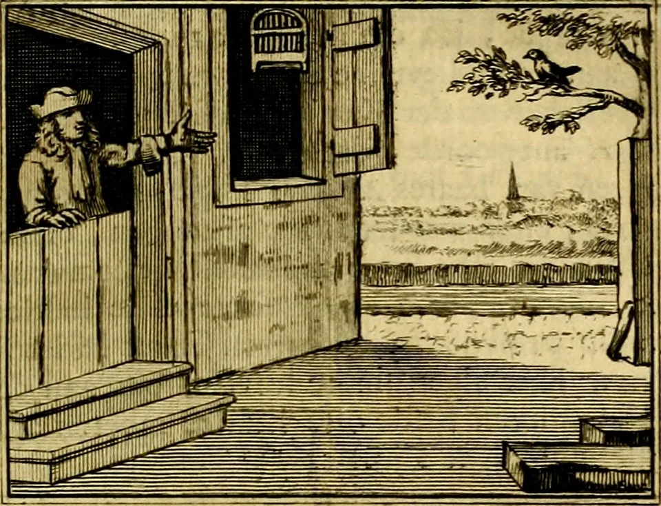 An illustration from Sinryke fabulen, : verklaart en toegepast tot alderley zeede-lessen, dienstig om waargenoomen te werden in het menschelijke en burgerlijke leeven, 1685, leaf 120