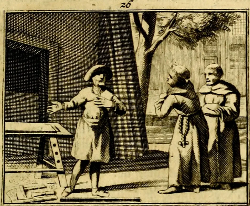 An illustration from Sinryke fabulen, : verklaart en toegepast tot alderley zeede-lessen, dienstig om waargenoomen te werden in het menschelijke en burgerlijke leeven, 1685, leaf 152