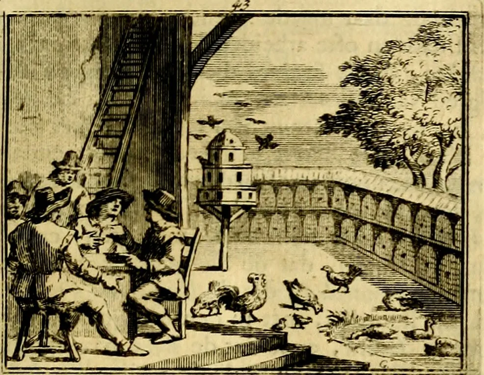 An illustration from Sinryke fabulen, : verklaart en toegepast tot alderley zeede-lessen, dienstig om waargenoomen te werden in het menschelijke en burgerlijke leeven, 1685, leaf 250