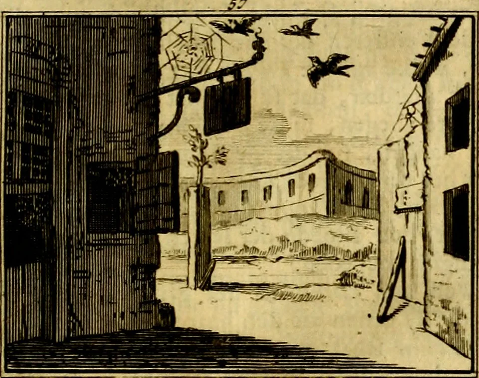 An illustration from Sinryke fabulen, : verklaart en toegepast tot alderley zeede-lessen, dienstig om waargenoomen te werden in het menschelijke en burgerlijke leeven, 1685, leaf 342