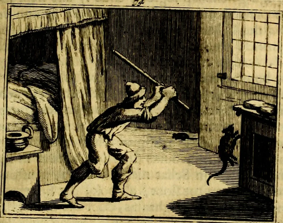An illustration from Sinryke fabulen, : verklaart en toegepast tot alderley zeede-lessen, dienstig om waargenoomen te werden in het menschelijke en burgerlijke leeven, 1685, leaf 480