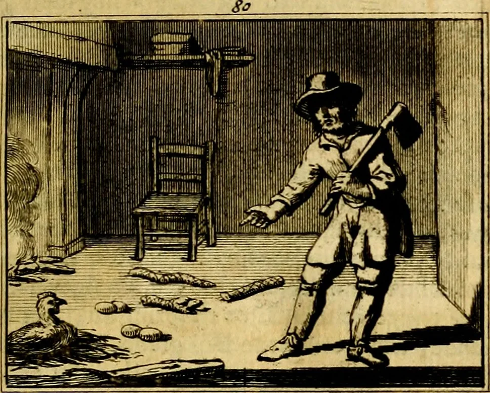 An illustration from Sinryke fabulen, : verklaart en toegepast tot alderley zeede-lessen, dienstig om waargenoomen te werden in het menschelijke en burgerlijke leeven, 1685, leaf 534