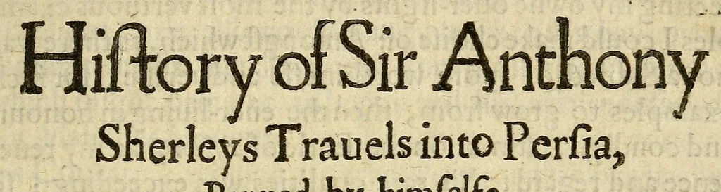 An illustration from Sir Antony Sherley his relation of his trauels into Persia : the dangers, and distresses, which befell him in his passage, both by sea and land, and his strange and vnexpected deliuerances : his magnificent entertainement in Persia, his honourable imployment there-hence, as embassadour to the princes of Christendome, the cause of his disapointment therein, with his aduice to his brother, Sir Robert Sherley : also, a true relation of the great magnificence, valour, prudence, iustice, temperance, and other manifold vertues of Abas, now King of Persia, with his great conquests, whereby he hath inlarged his dominions, 1613, leaf 13