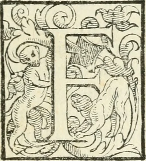 An illustration from Vaticinia, siue, Prophetiae Abbatis Ioachimi & Anselmi episcopi marsicani ... : qvibvs rota et oraculum turcicum maxime considerationis adiecta sunt : vnà cum praefatione et adnotationibus Paschalini Regiselmi = Vaticinii, ouero, Profetie dell'abbate Gioachino & di Anselmo vescovo di Marsico ... : a qvalli e aggionta una ruota et un' oracolo turchesco di grandissima cosideratione : insieme con la prefatione et annotationi di Pasqualino Regiselmo, 1600, leaf 20