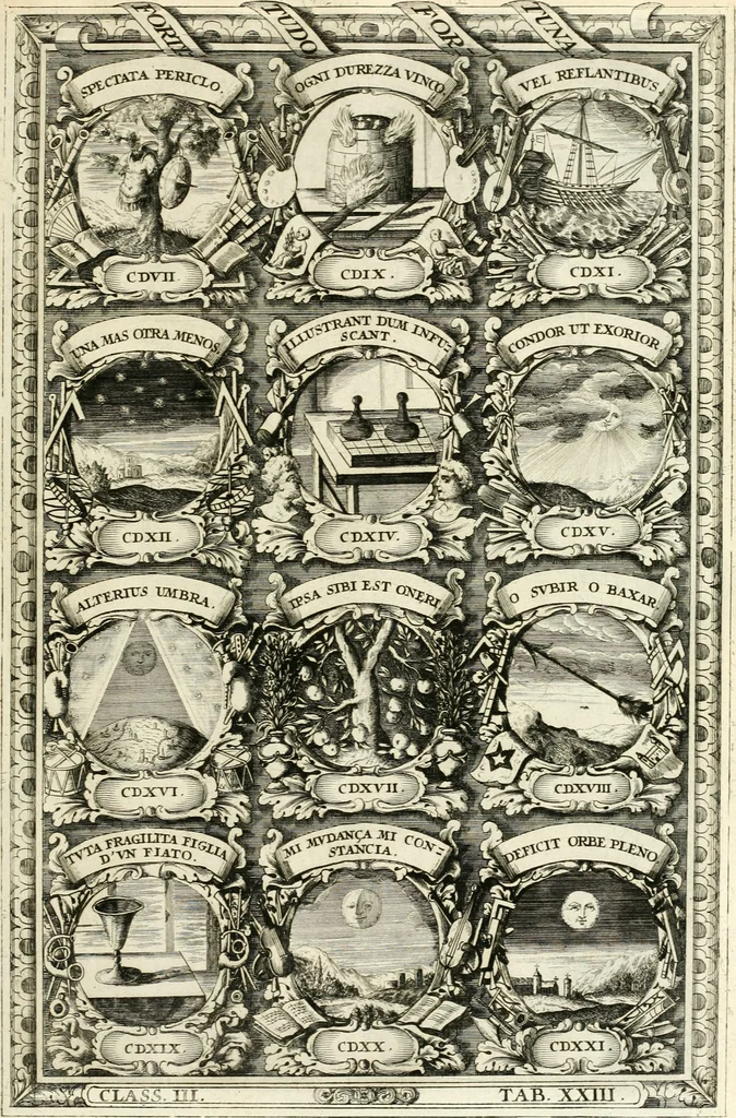An illustration from Symbolographia, sive, De arte symbolica : sermones septem, 1701, leaf 582