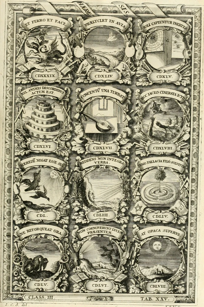 An illustration from Symbolographia, sive, De arte symbolica : sermones septem, 1701, leaf 586