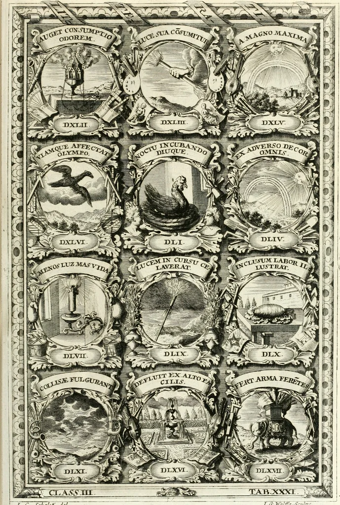 An illustration from Symbolographia, sive, De arte symbolica : sermones septem, 1701, leaf 598