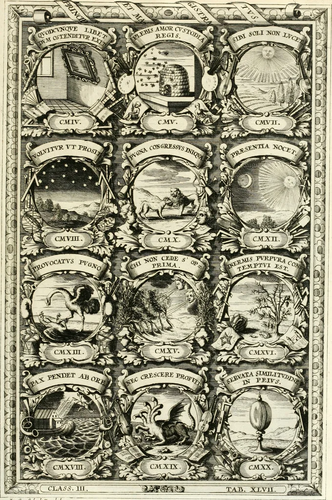 An illustration from Symbolographia, sive, De arte symbolica : sermones septem, 1701, leaf 636