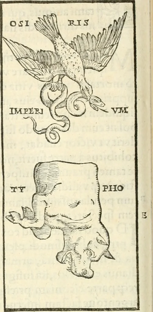 An illustration from Hieroglyphica, sive, De sacris Aegyptiorvm aliarvmqve gentivm literis commentarij, 1567, leaf 427