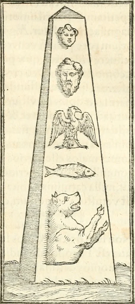 An illustration from Hieroglyphica, sive, De sacris Aegyptiorvm aliarvmqve gentivm literis commentarij, 1567, leaf 448