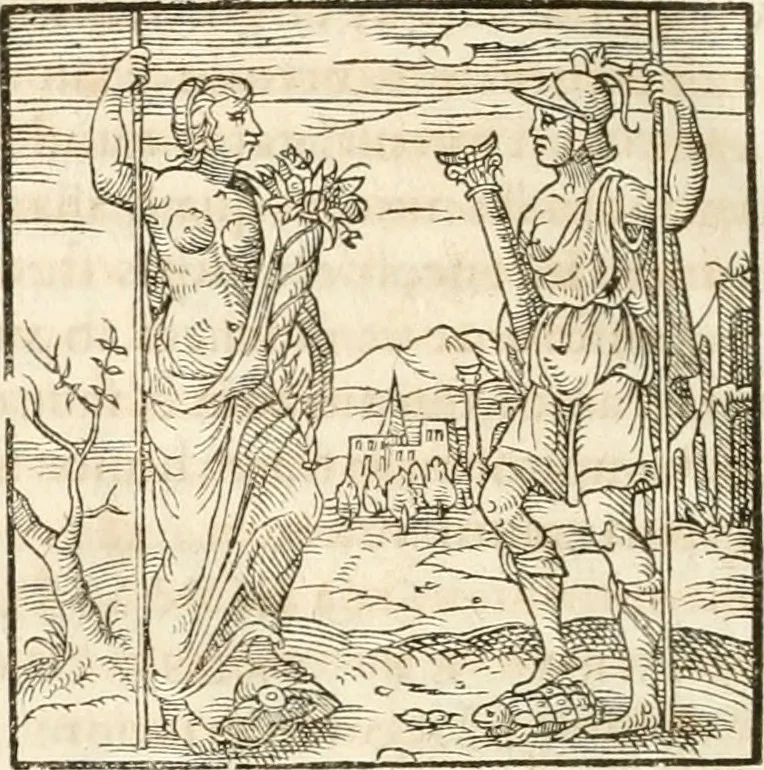 An illustration from Hieroglyphica, sive, De sacris Aegyptiorvm aliarvmqve gentivm literis commentarij, 1567, leaf 873