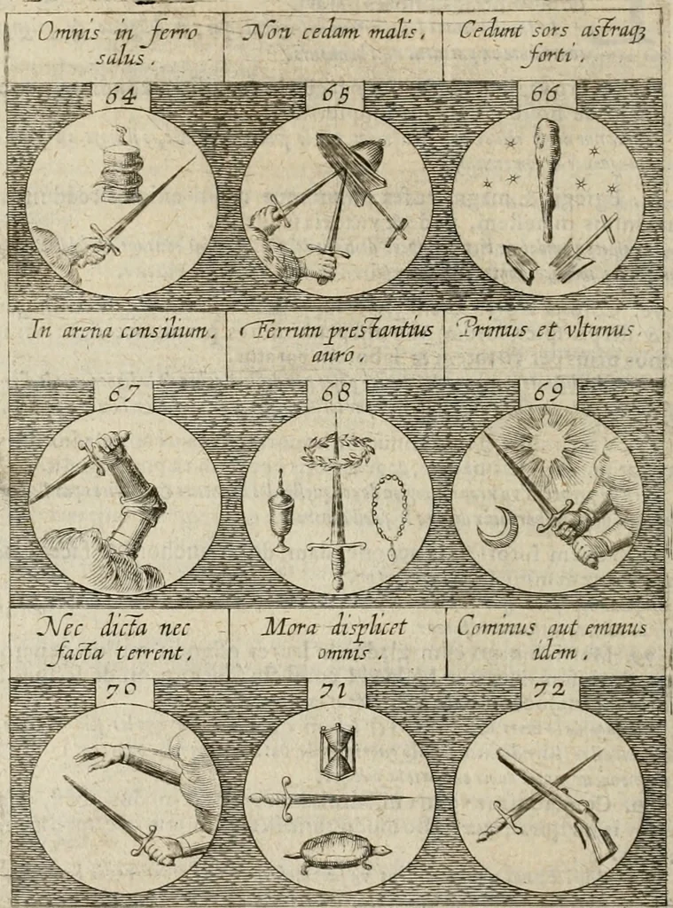 An illustration from Emblemata, sive Symbola : a Principibus, viris Eeclesiasticis, ac Militaribus, alijsque vsurpanda = Deuises, ou, Emblemes : pour Princes, gens d'Eglise, gens de guerre, & aultres, 1624, leaf 21
