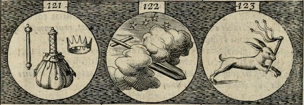An illustration from Emblemata, sive Symbola : a Principibus, viris Eeclesiasticis, ac Militaribus, alijsque vsurpanda = Deuises, ou, Emblemes : pour Princes, gens d'Eglise, gens de guerre, & aultres, 1624, leaf 33