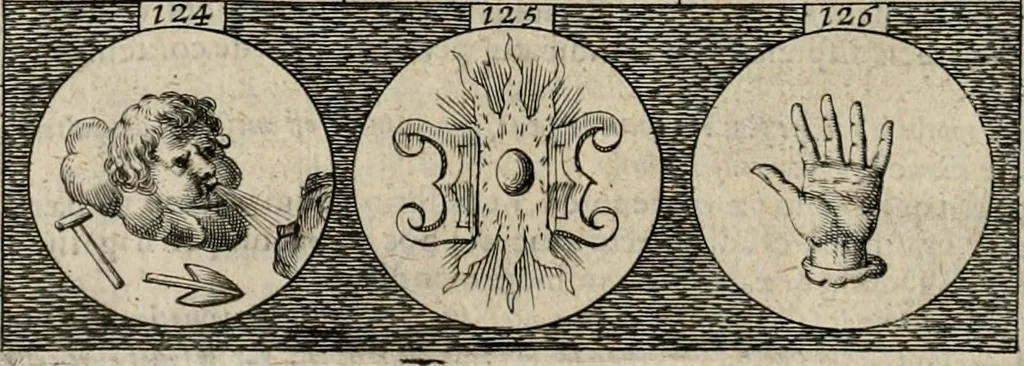 An illustration from Emblemata, sive Symbola : a Principibus, viris Eeclesiasticis, ac Militaribus, alijsque vsurpanda = Deuises, ou, Emblemes : pour Princes, gens d'Eglise, gens de guerre, & aultres, 1624, leaf 33
