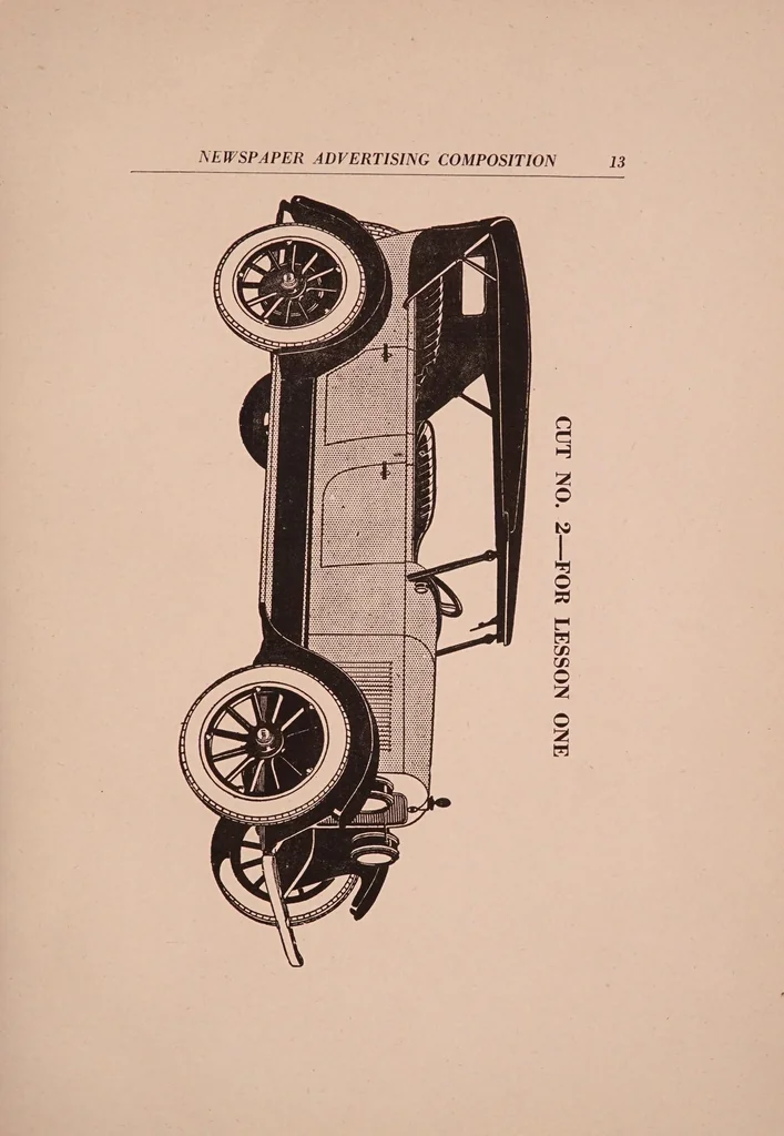 An illustration from Six lessons in newspaper advertising composition for advanced apprentices., 1922, leaf 17