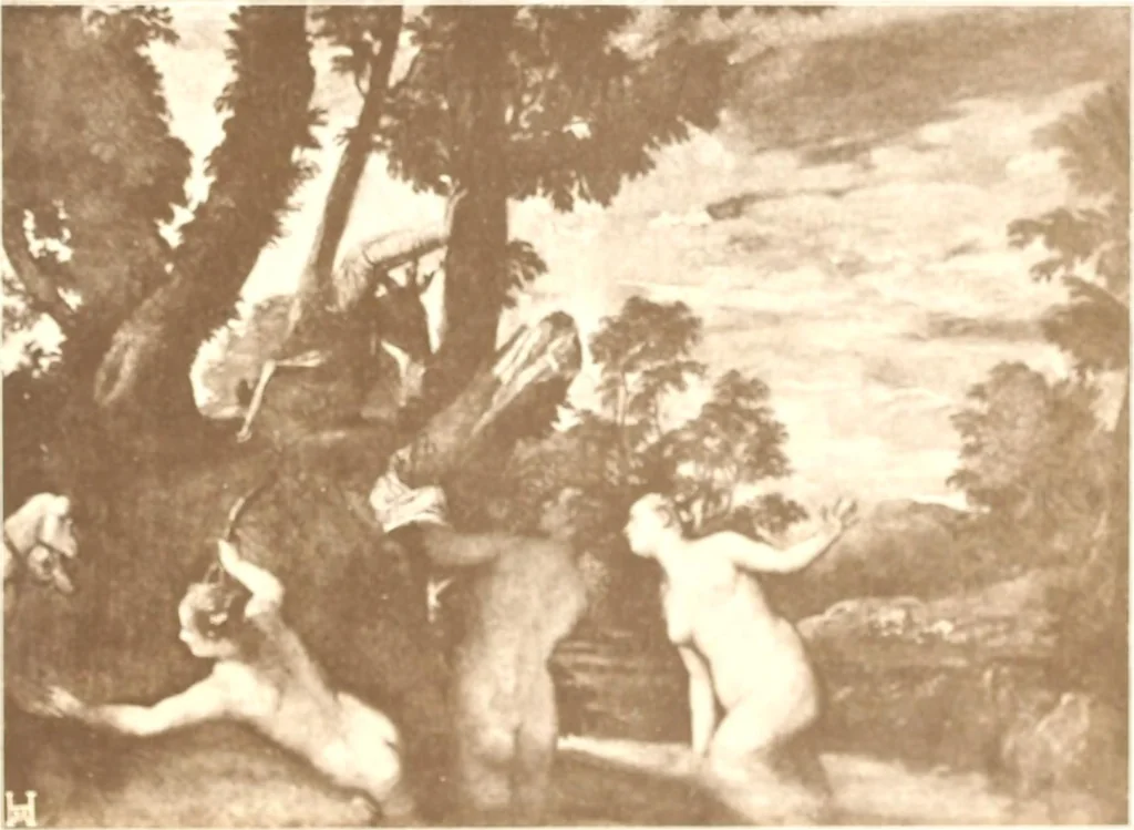An illustration from Illustrated catalogue of the sixth series of 100 paintings by old masters of the Dutch, Flemish, Italian, French, and English schools : being a portion of the Sedelmeyer Gallery which contains over 1500 original pictures by ancient and modern artists, 1900, leaf 92