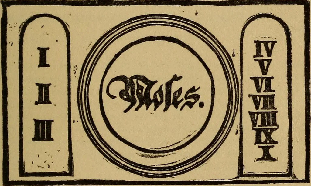 An illustration from The sixth and seventh books of Moses ... the wonderful magical and spirit arts of Moses and Aaron, 1910, leaf 10