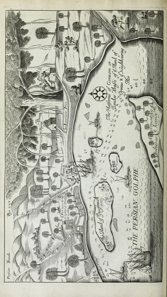An illustration from The six voyages of John Baptista Tavernier, a noble man of France now living : through Turky into Persia and the East-Indies, finished in the year 1670 : giving an account of the state of those countries : illustrated with divers sculptures : together with a new relation of the present Grand Seignor's seraglio, by the same author, 1678, leaf 288