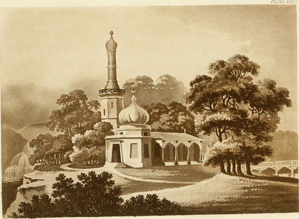 An illustration from Architectural sketches for cottages, rural dwellings, and villas, in the Grecian, Gothic, and fancy styles, with plans : suitable to persons of genteel life and moderate fortune : preceded by some observations on scenery and character proper for picturesque buildings, 1815, leaf 104