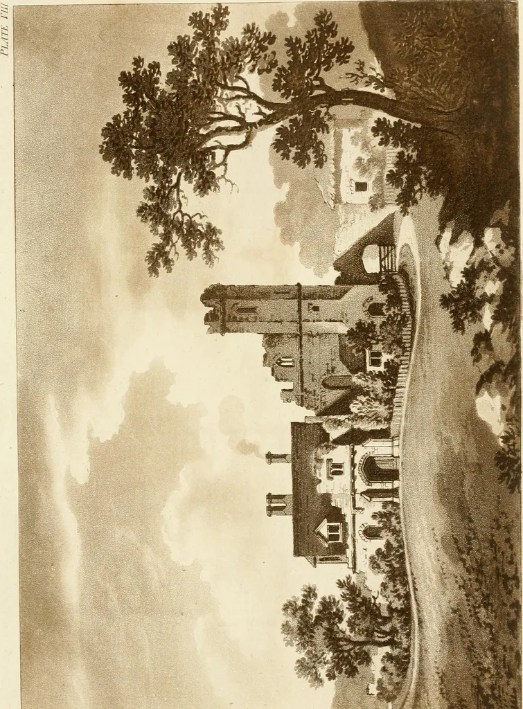 An illustration from Architectural sketches for cottages, rural dwellings, and villas, in the Grecian, Gothic, and fancy styles, with plans : suitable to persons of genteel life and moderate fortune : preceded by some observations on scenery and character proper for picturesque buildings, 1815, leaf 50