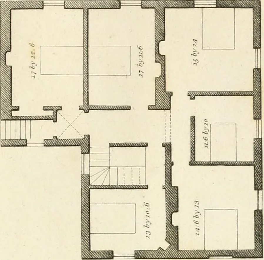 An illustration from Architectural sketches for cottages, rural dwellings, and villas, in the Grecian, Gothic, and fancy styles, with plans : suitable to persons of genteel life and moderate fortune : preceded by some observations on scenery and character proper for picturesque buildings, 1815, leaf 60