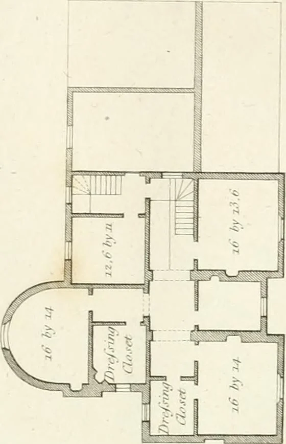 An illustration from Architectural sketches for cottages, rural dwellings, and villas, in the Grecian, Gothic, and fancy styles, with plans : suitable to persons of genteel life and moderate fortune : preceded by some observations on scenery and character proper for picturesque buildings, 1815, leaf 64