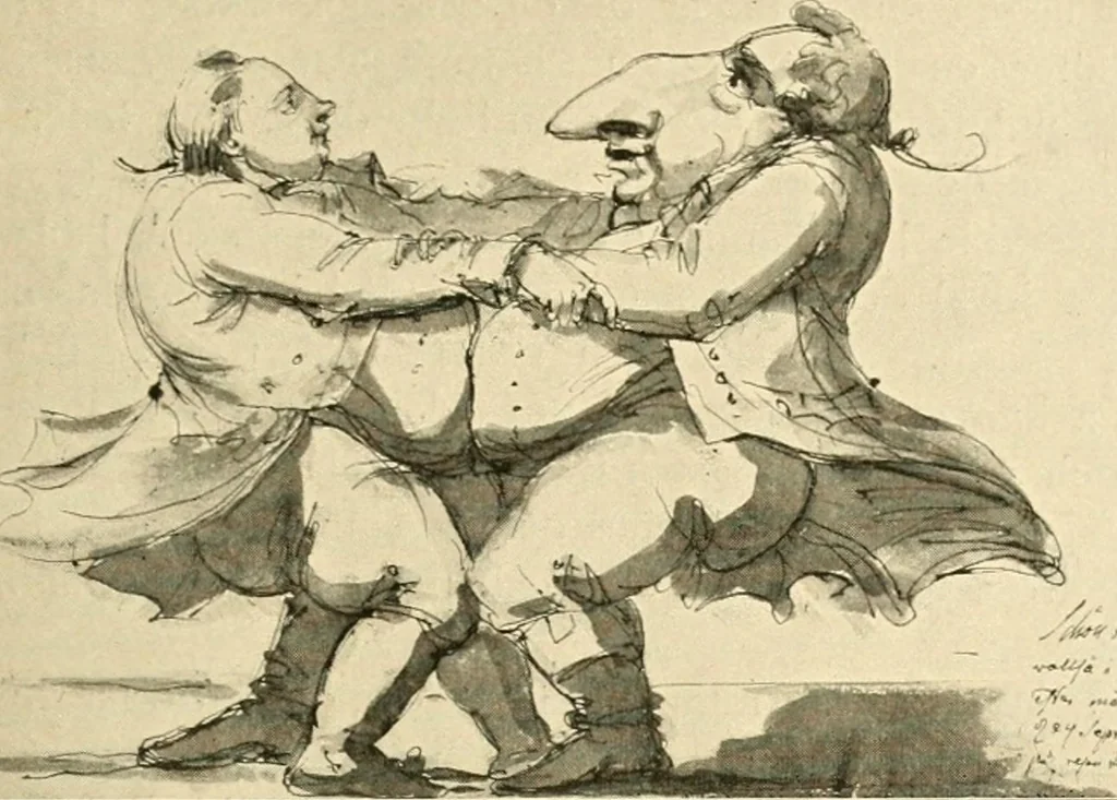 An illustration from Skämtbilden och dess historia i konsten, 1910, leaf 110
