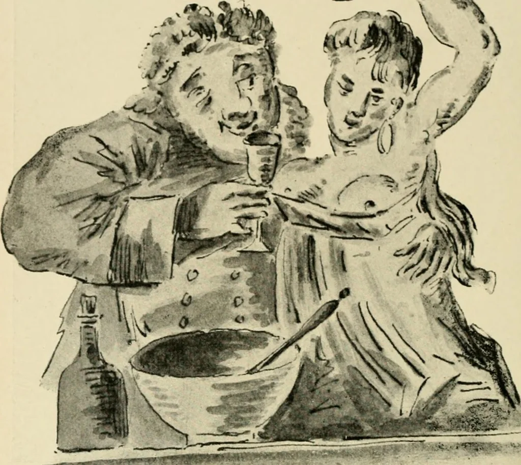 An illustration from Skämtbilden och dess historia i konsten, 1910, leaf 117