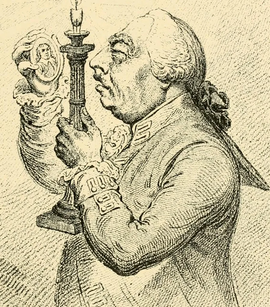 An illustration from Skämtbilden och dess historia i konsten, 1910, leaf 120