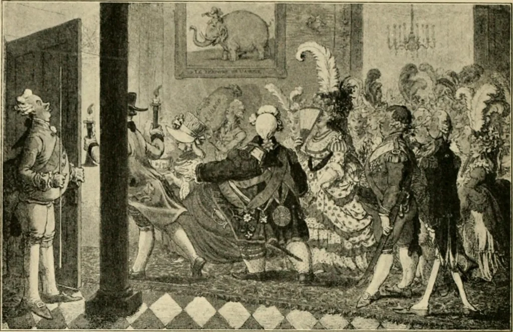An illustration from Skämtbilden och dess historia i konsten, 1910, leaf 123