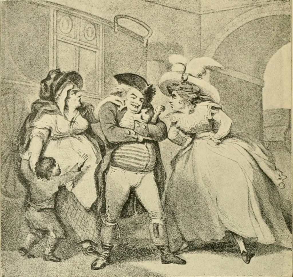 An illustration from Skämtbilden och dess historia i konsten, 1910, leaf 129